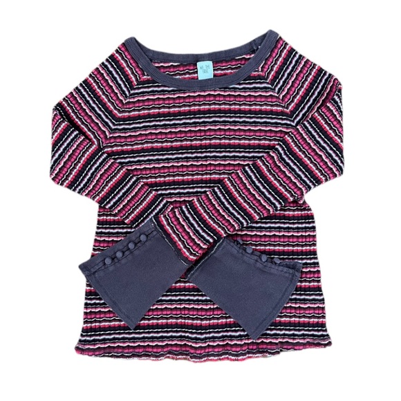 We The Free Tops - Free People Ribbed Striped Long Sleeve Top Bell Sleeves Women’s size S/M